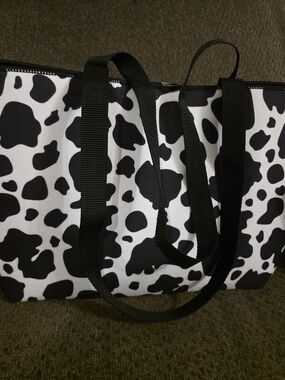 Black & White Cow Print Tote Bag - Everyday Women’s Shoulder Bag